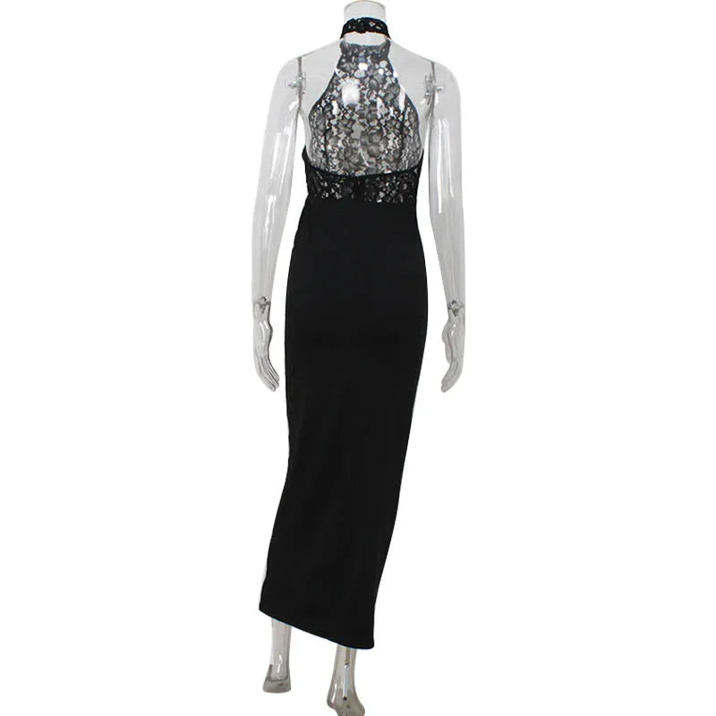 Noir Elegance Maxi Gown